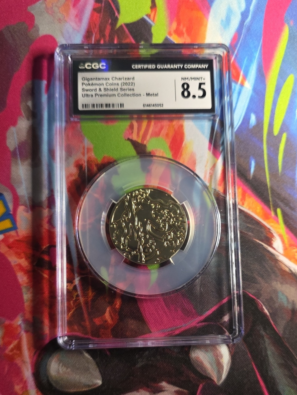 Pokemon Gold Gigantamax Charizard Graded Coin